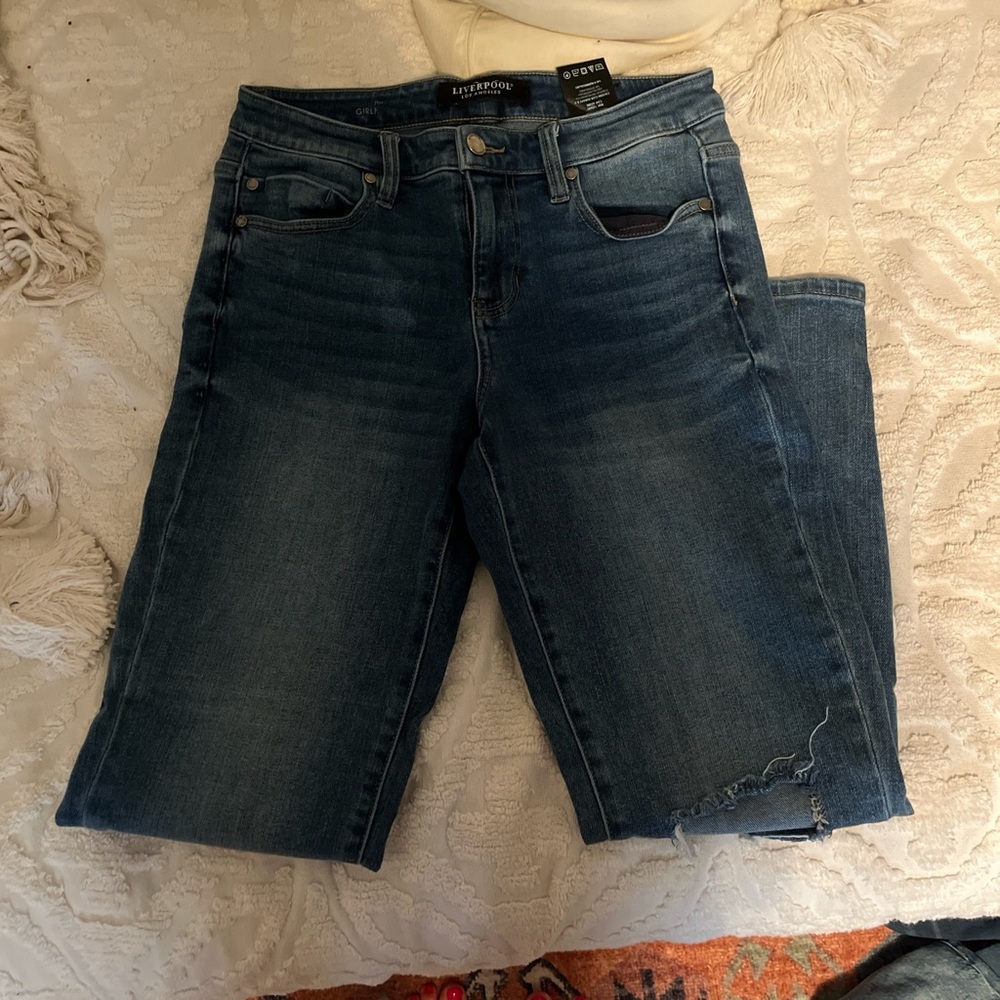 Liverpool Jeans Company Blue Ankle Cropped Jeans